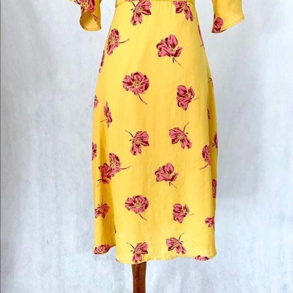 Forever 21 Deep V-Neck Marigold & Peonies Dress - Picture 10 of 13